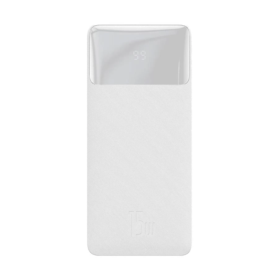 Baseus Bipow 10000mAh Digital Display 15W Power Bank (White)