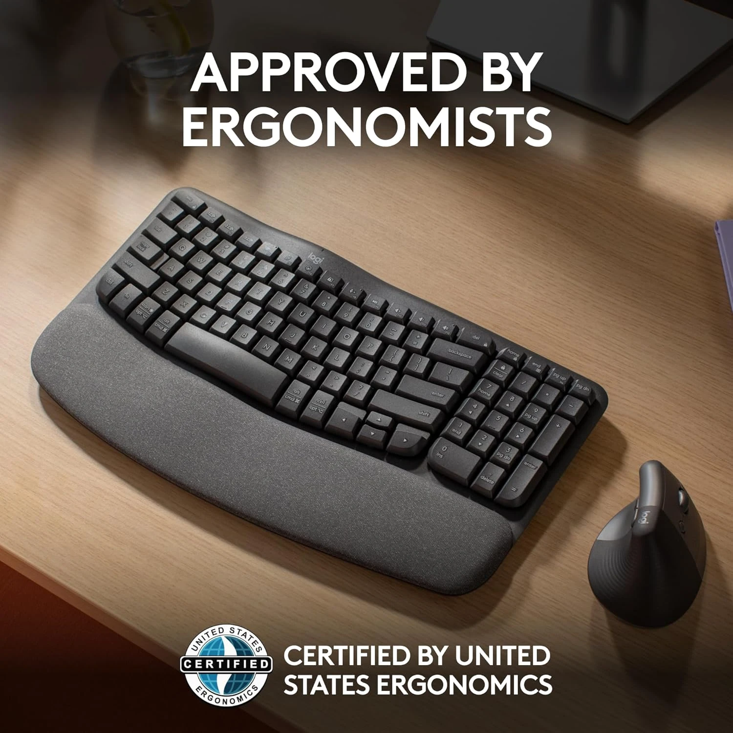 Logitech Ergo Series Wave Keys Graphite Wireless Keyboard #920-011898