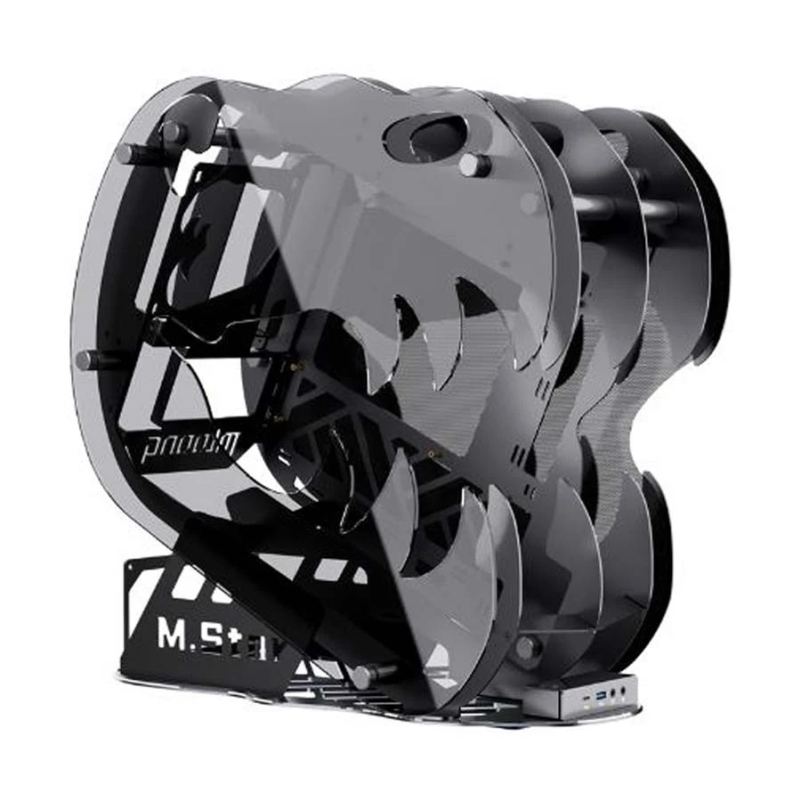 Value Top Mloong Series M.Star Mini Tower Micro-ATX (Tempered Glass Window) Black Open-Frame Gaming Desktop Casing