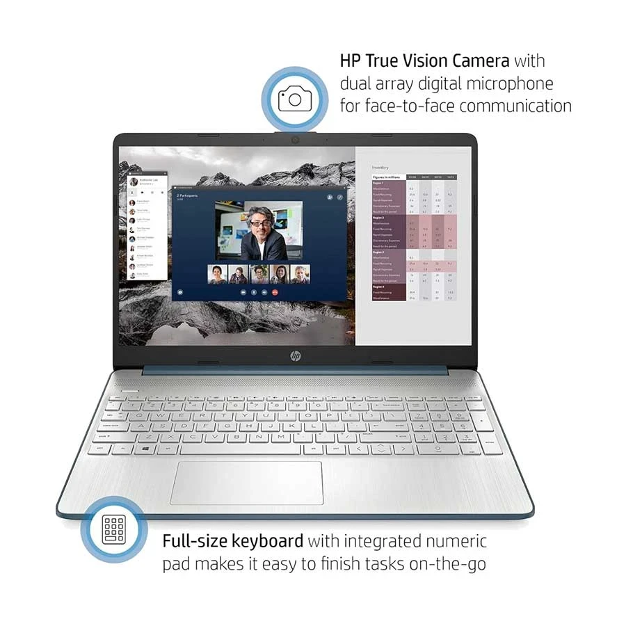 HP 15s-fq5192TU Intel Core i5 1235U 8GB RAM 512GB SSD 15.6 Inch HD Display Spruce Blue Laptop