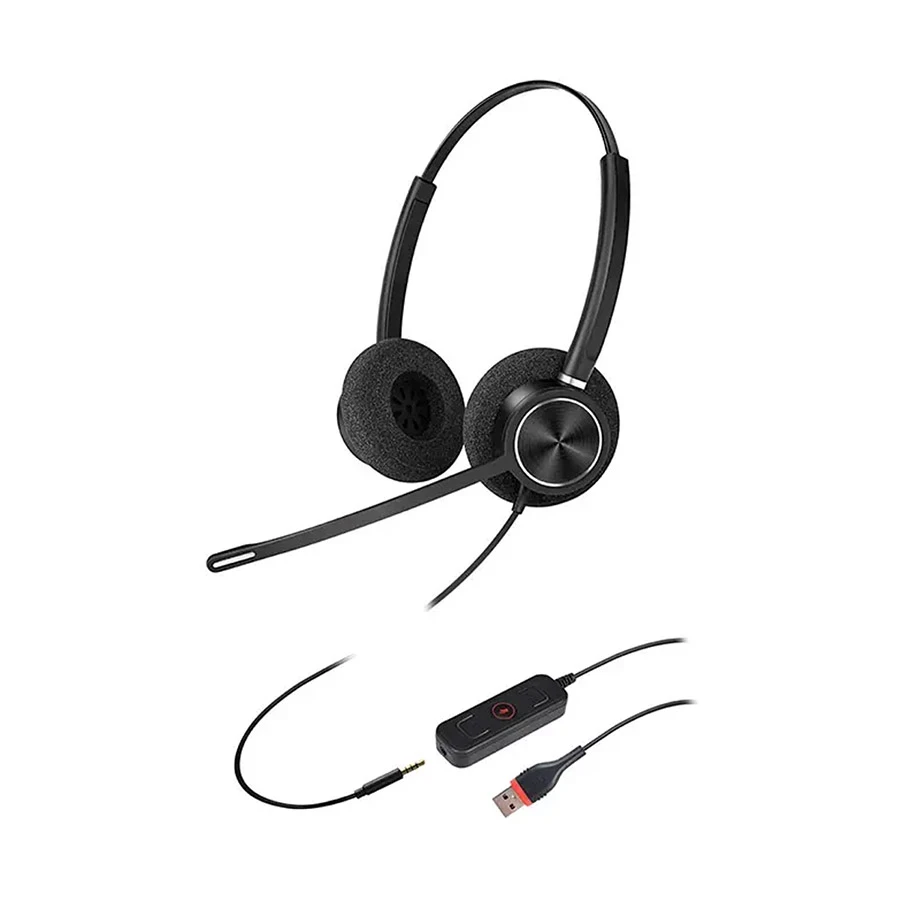 Inbertec C10DJU Duo USB & 3.5mm Jack Noise Cancelling Black Headphone