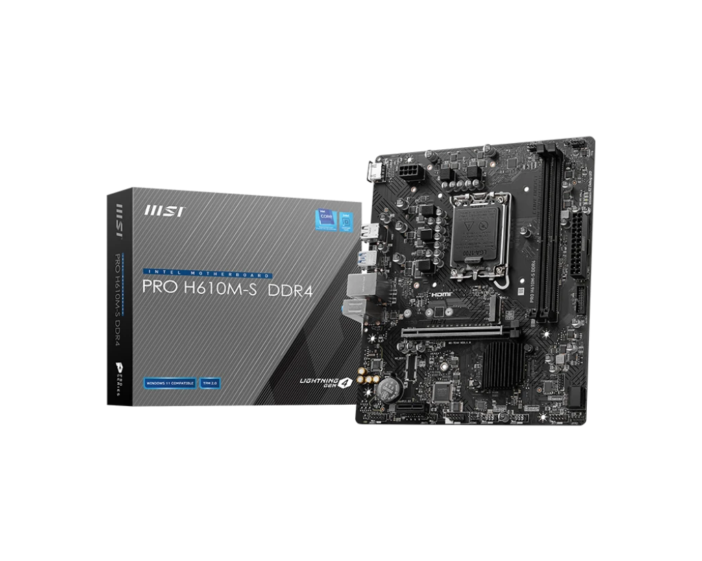 MSI PRO H610M-S DDR4 Intel LGA 1700, 12th, 13th & 14th Gen mATX Motherboard
