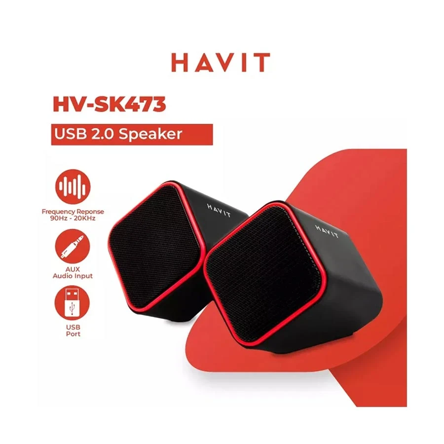 Havit SK473 USB 2.0 Black & Red Speaker