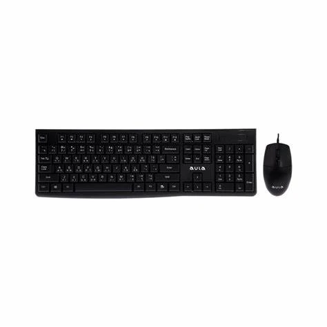 Aula AC105 Black Wired Keyboard & Mouse Combo