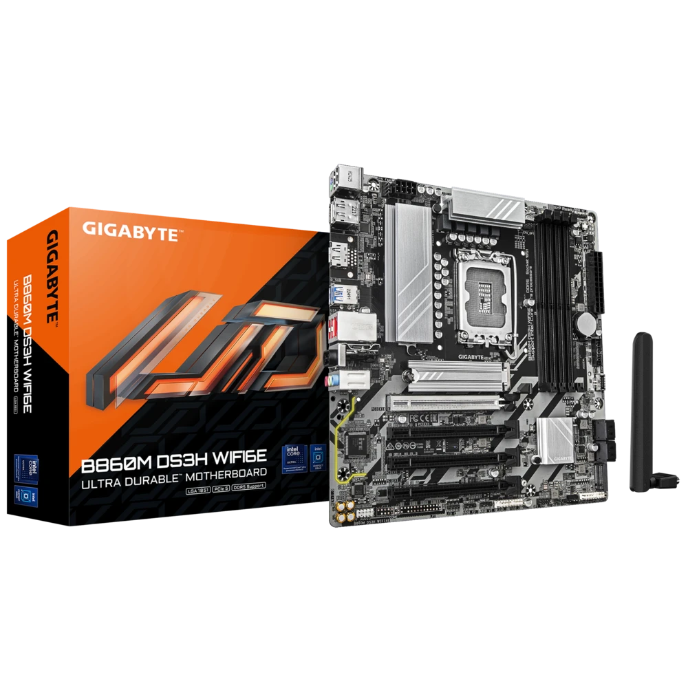 Gigabyte B860M DS3H (Wi-Fi 6E) DDR5 (Intel Core Ultra LGA1851 Socket) Motherboard #B860M DS3H WIFI6E