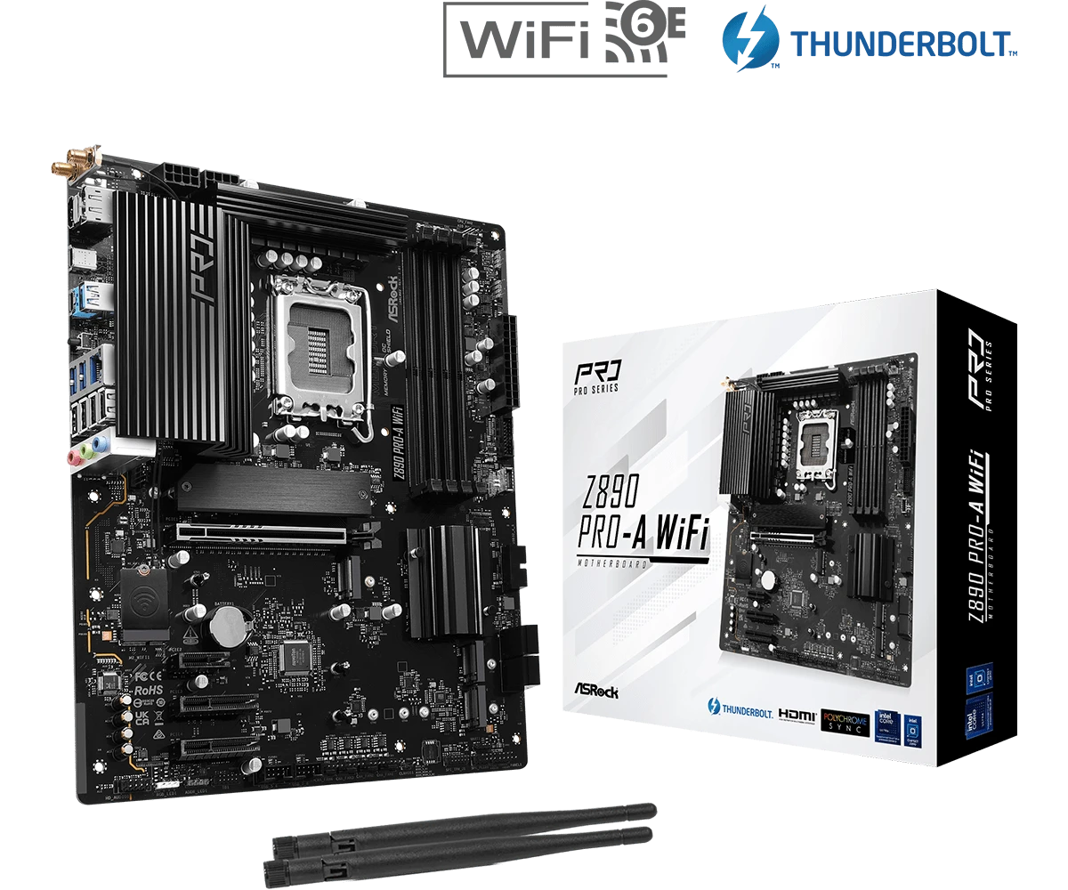 ASRock Z890 Pro-A (Wi-Fi 6E) DDR5 (Intel Core Ultra ) Motherboard