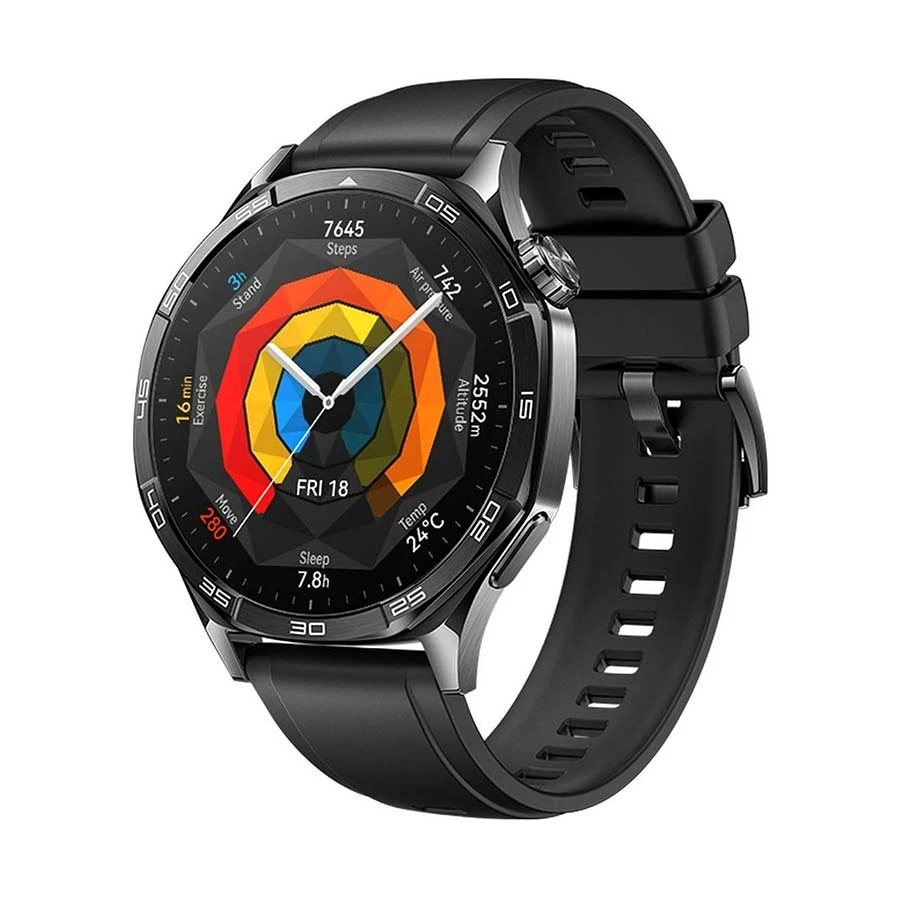 Huawei Watch GT5 Black with Black Fluoroelastomer Strap 46mm GPS Bluetooth Calling Smart Watch