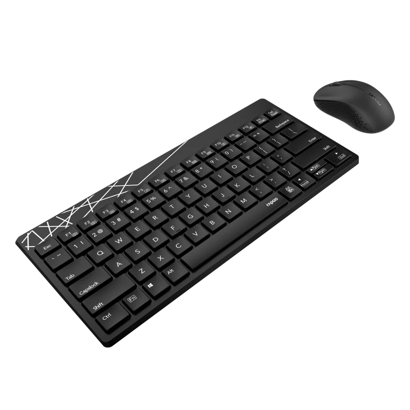 Rapoo 8000S Black Wireless Keyboard & Mouse Combo with Bangla
