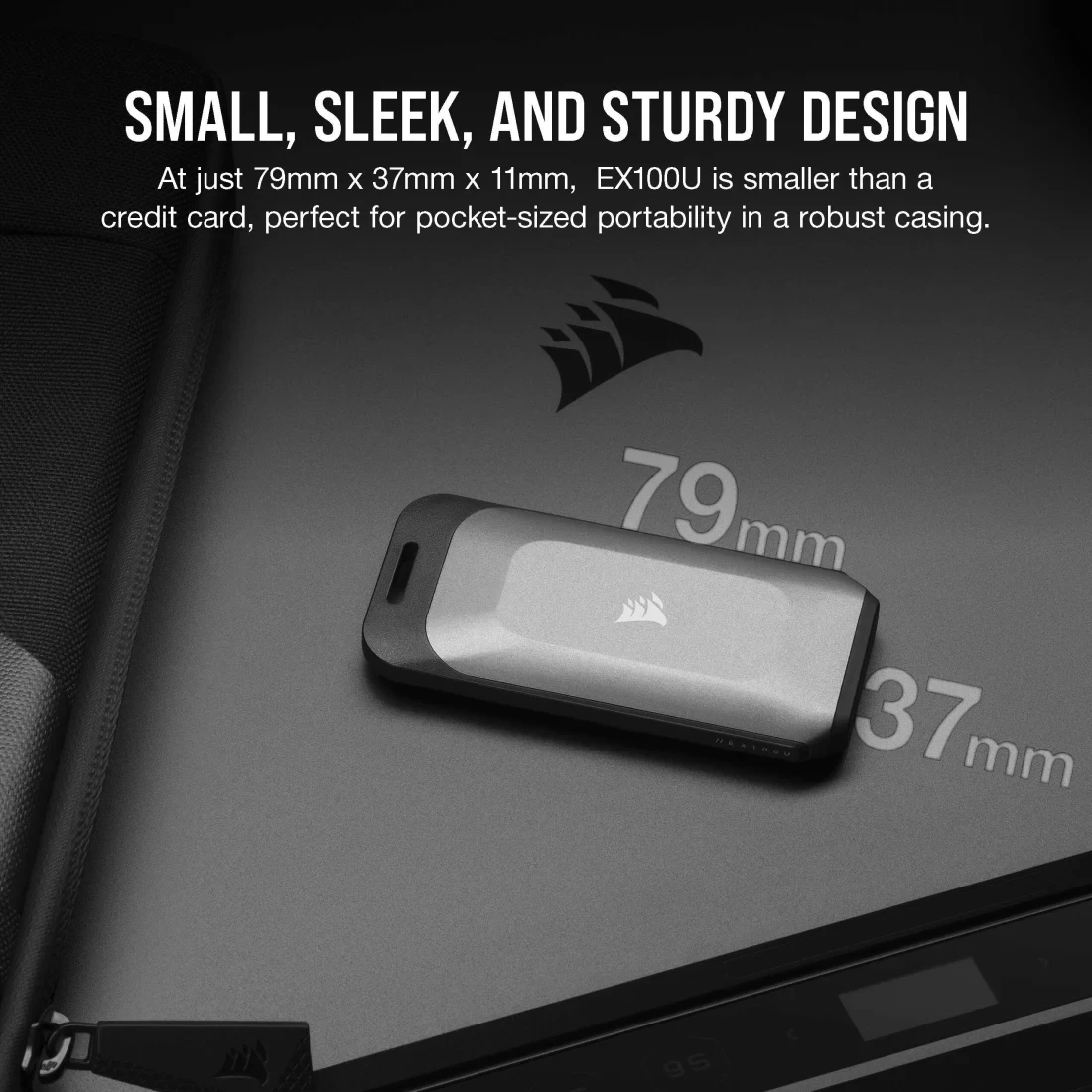 Corsair EX100U 1TB USB 3.2 Gen 2 Type-C Black Portable External SSD