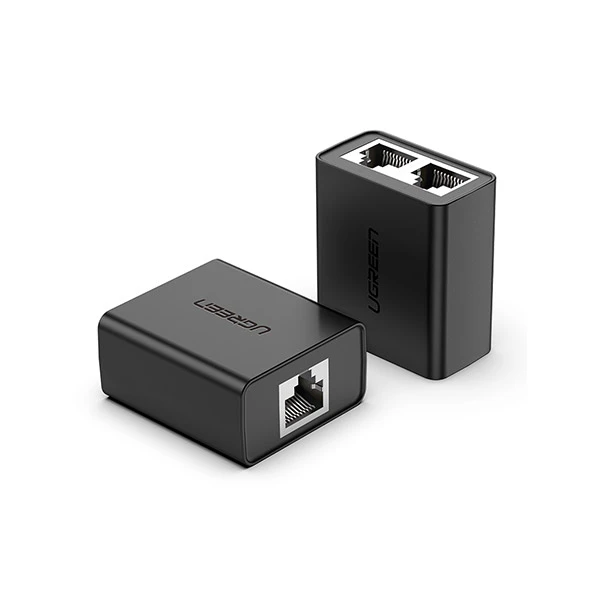 Ugreen CM210 (50923) RJ45 Female To Female Black Ethernet Splitter # 1 In 2 Out, 50923 (2 Pack)