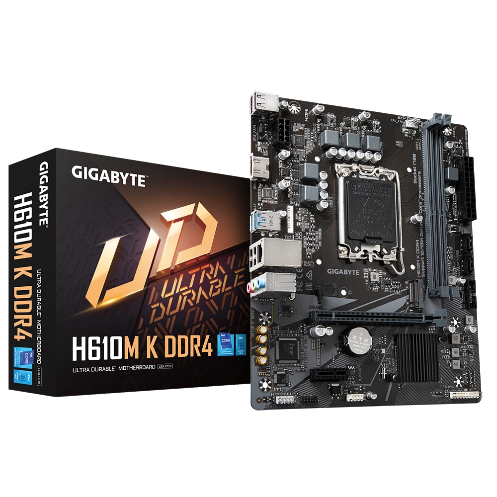 Gigabyte H610M K DDR4 Intel LGA 1700 12th, 13th & 14th Gen Micro ATX Motherboard
