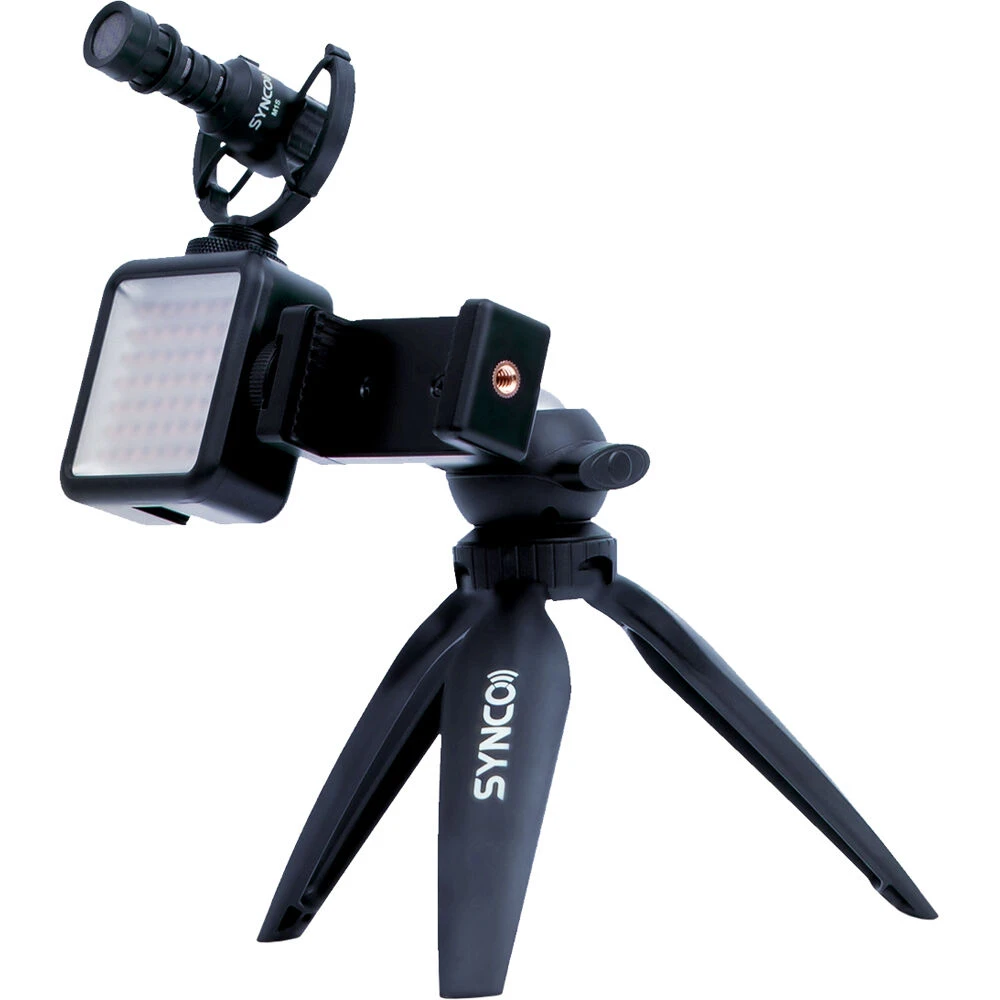 SYNCO Vlogger Kit2 with Microphone and Fill Light for Camera/SmartPhone Black