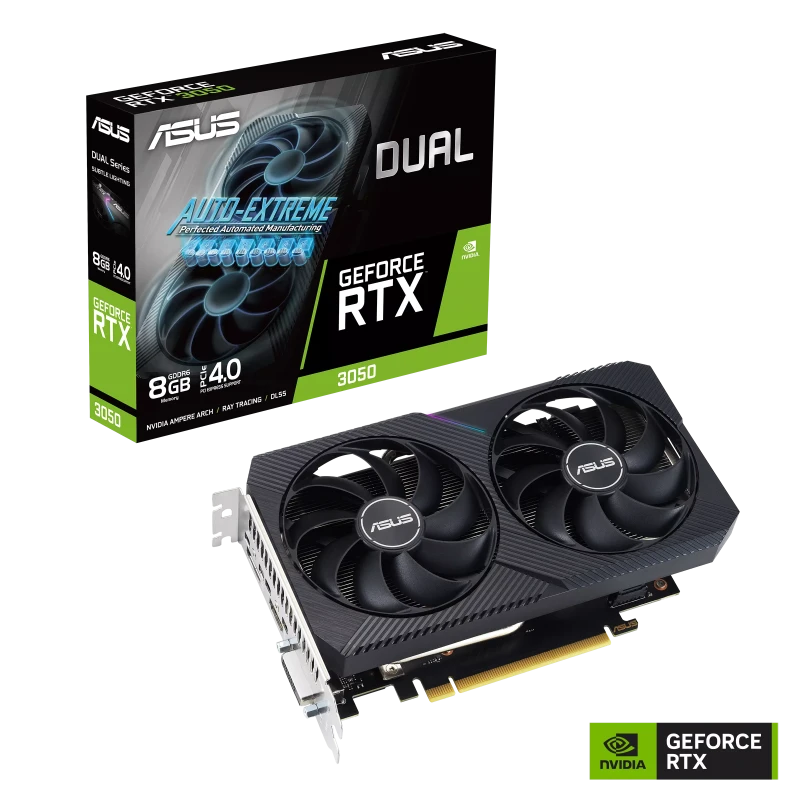 Asus Dual GeForce RTX 3050 V2 8GB GDDR6 Graphics Card #DUAL-RTX3050-8G-V2