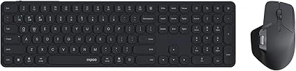 Rapoo 9560M Wireless (Dual Mode) Dark Grey Black Keyboard & Mouse Combo