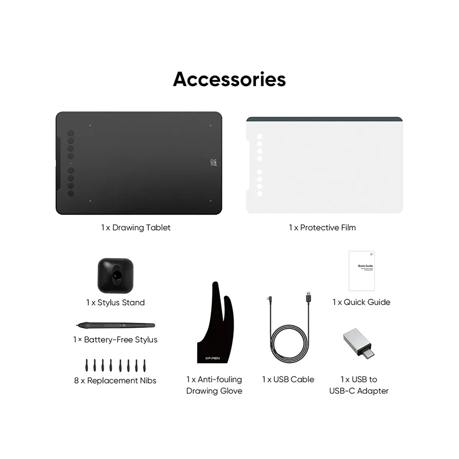 XP-Pen Deco 01 V3 Black Android Drawing Graphic Tablet