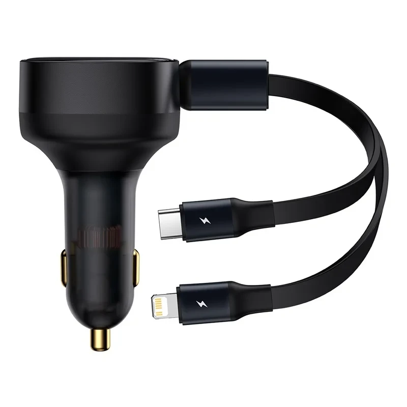 BASEUS CCTX-CL ENJOYMENT RETRACTABLE 2-IN-1 CAR CHARGER
