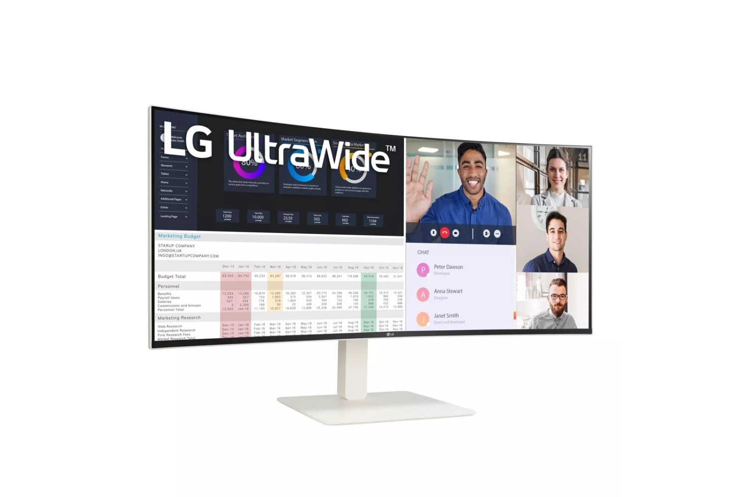LG UltraWide 38WR85QC-W 38 Inch WQHD Nano IPS Display Curved Professional Monitor