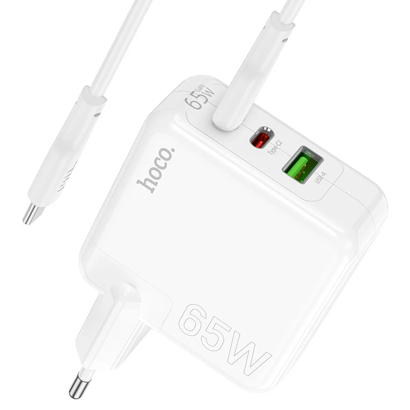Hoco C115A Type-C & USB 65W Fast Charging Adapter