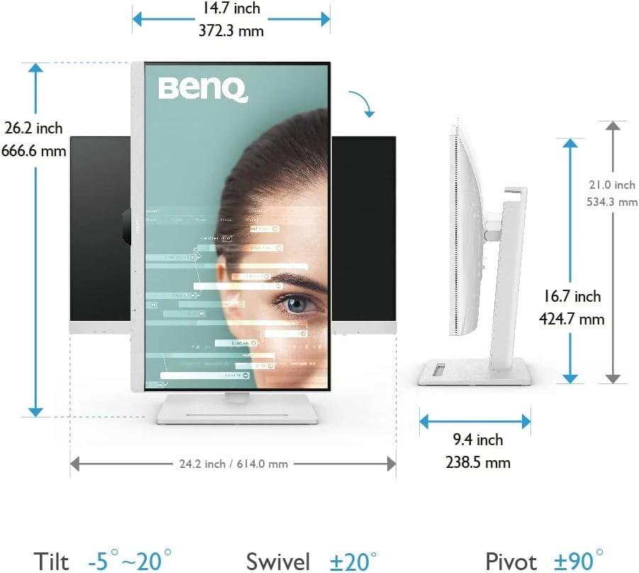 BenQ GW2790QT Eye Care 27 Inch 2K QHD Display HDMI DP White Professional Monitor