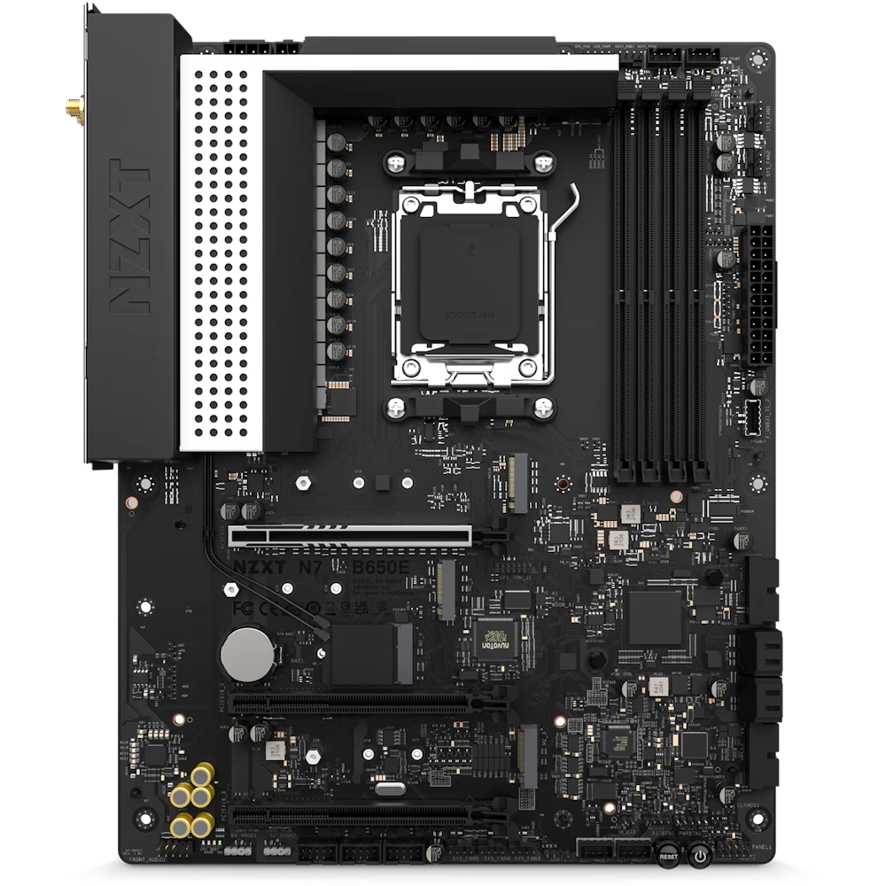 NZXT N7 B650E (Wi-Fi 6E) DDR5 AMD AM5 Socket Motherboard with White Cover #N7-B65XT-W1