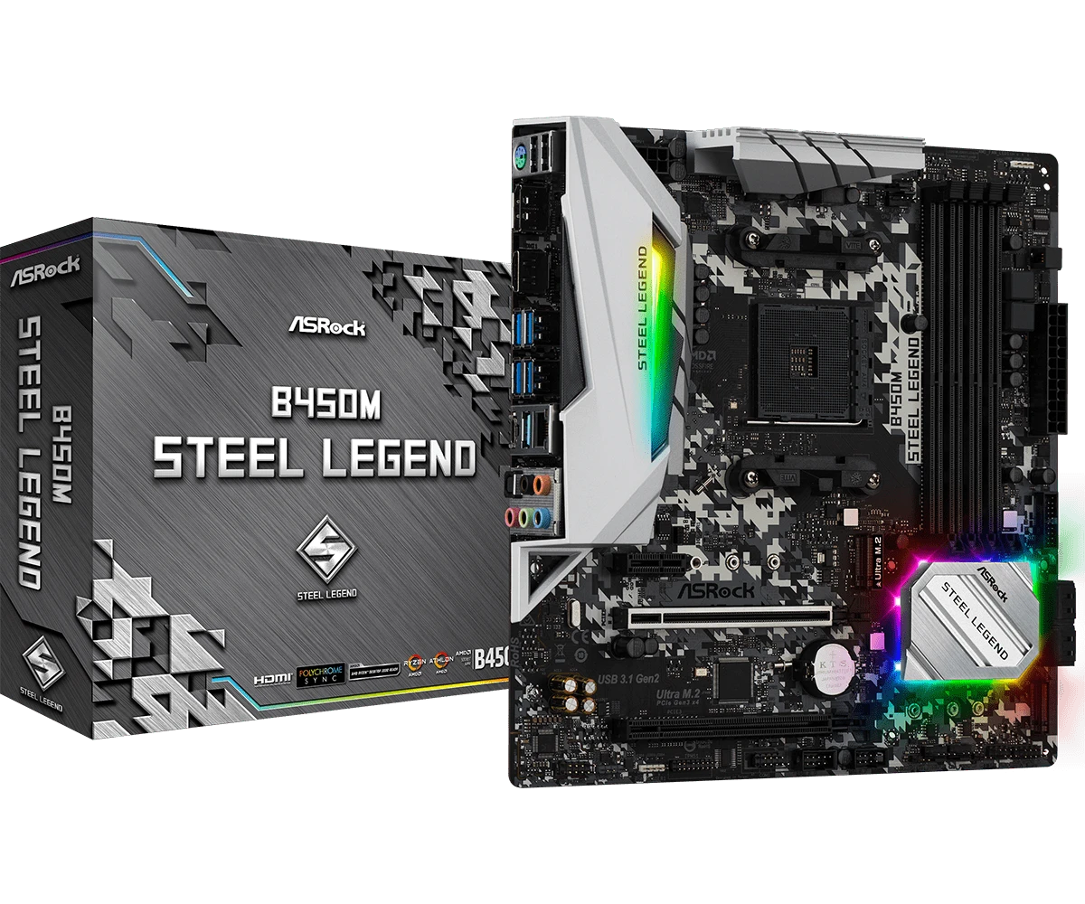 ASRock B450M Steel Legend DDR4 AMD Motherboard