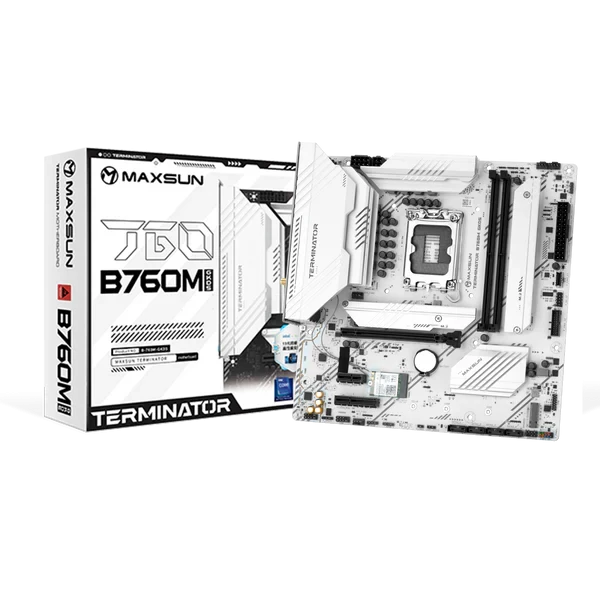 Maxsun Terminator B760M GKD5 ICE White DDR5 Intel Motherboard #MS-Terminator B760M GKD5 ICE