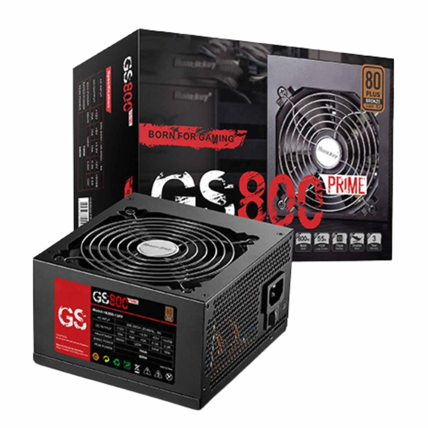 Huntkey GS800 Prime 800W ATX Non-Modular Black Power Supply