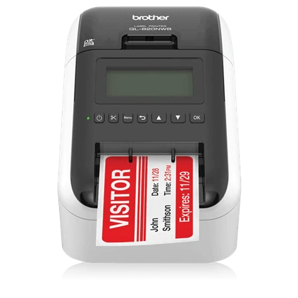 Brother QL-820NWB Wireless Label Printer For Business (300 x 600 dpi, Auto Cutter, USB/LAN/WiFi/Bluetooth) (Tape Size 12-62mm)