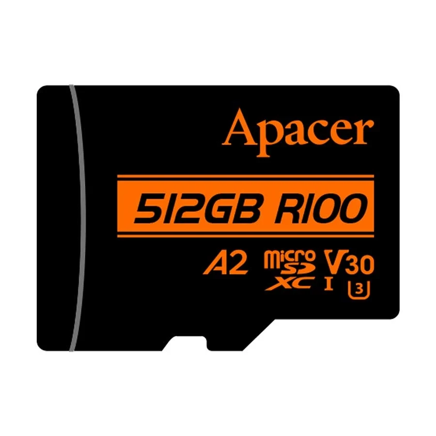 Apacer R100 MicroSDXC UHS-1 U3 V30 A2 512GB Memory Card with Adapter