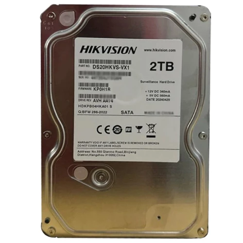 Hikvision 2TB 3.5 Inch SATA 5400RPM Surveillance Internal HDD #DS20HKVS-VX1