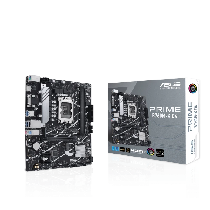 ASUS Prime B760M-K D4 Intel LGA 1700, 12th, 13th & 14th Gen mATX Motherboard