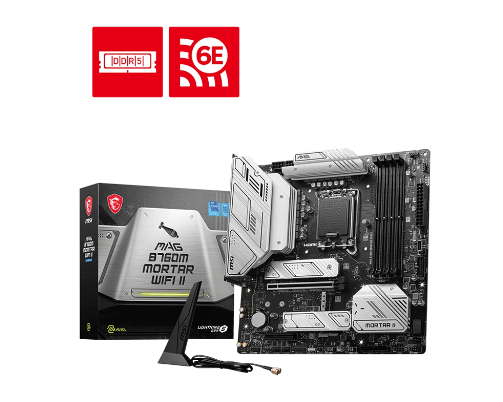 MSI MAG B760M MORTAR II (Wi-Fi 6E) DDR5 Intel Gaming Motherboard