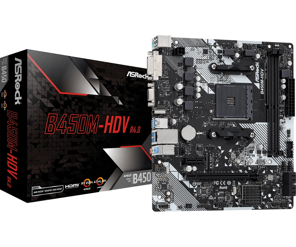 ASRock B450M-HDV R4.0 DDR4 AMD Motherboard