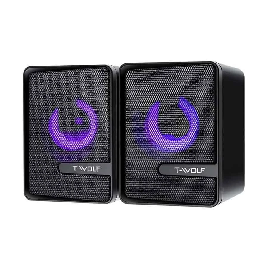 T-wolf S3 RGB 2:0 Wired Black Gaming Speaker