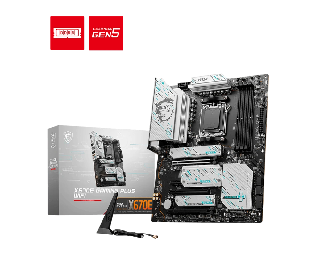 MSI X670E GAMING PLUS (Wi-Fi 6E) DDR5 AMD AM5 Socket Gaming Motherboard