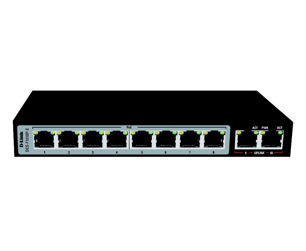 D-link DES-F1010P-E 10 Port Unmanaged PoE Switch