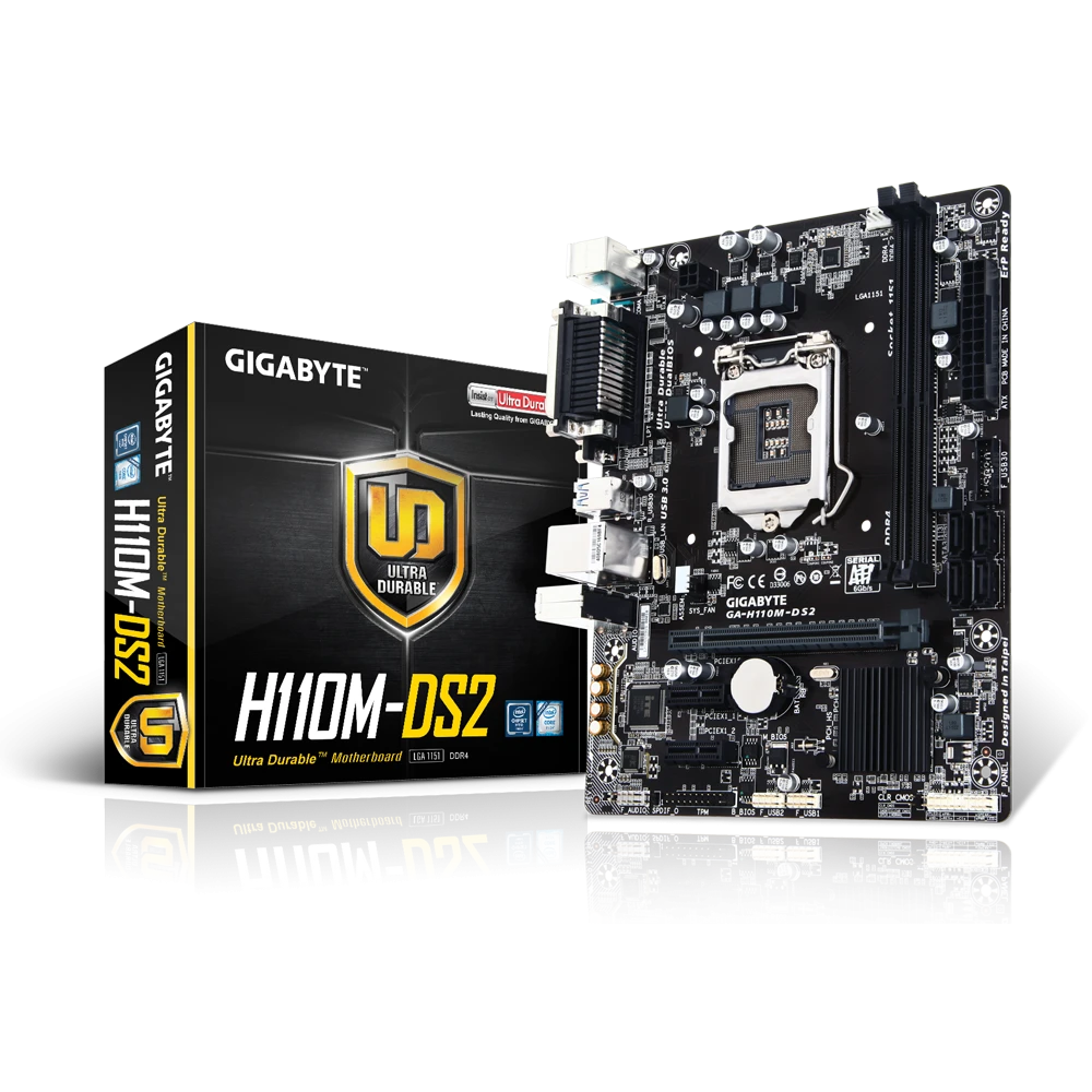 Gigabyte GA-H110M-DS2 Intel LGA 1151 6th & 7th Gen Micro ATX Motherboard