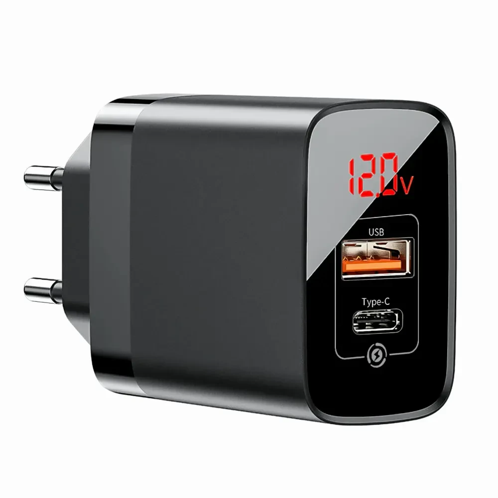 BASEUS CCJMHC-A01 MIRROR LAKE PPS DIGITAL DISPLAY QUICK CHARGER (BLACK)