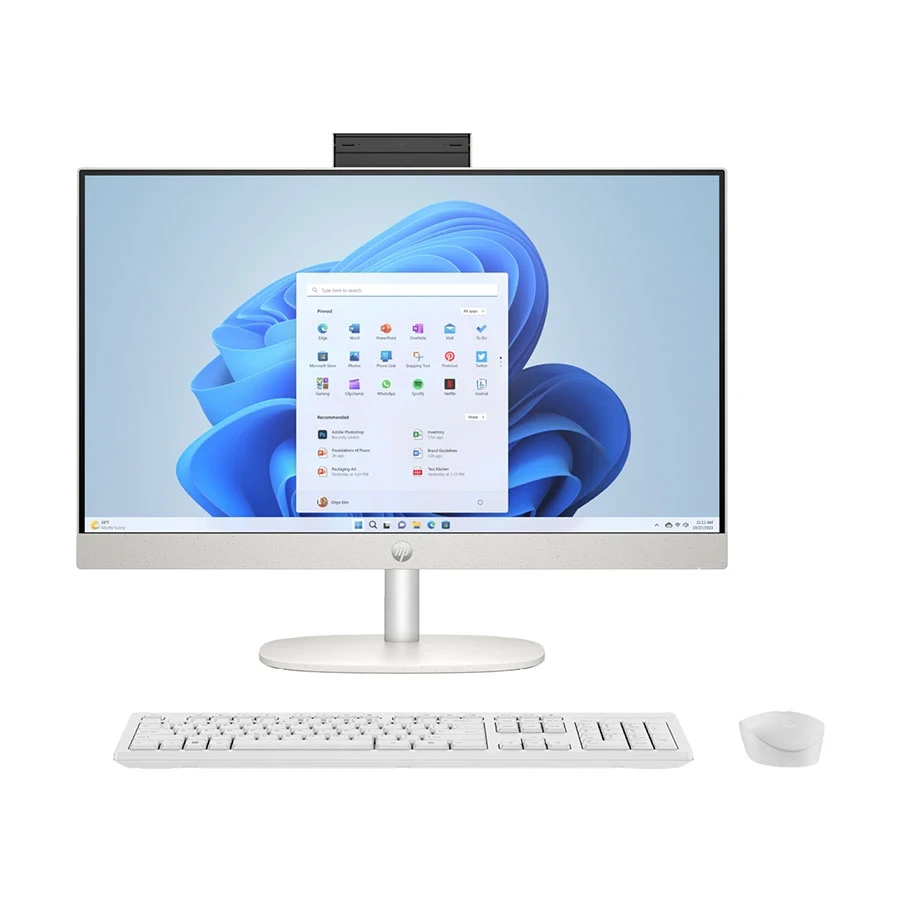 HP AIO 24-cr0085d 13th Gen Intel Core i5 1335U 8GB RAM, 512GB SSD 23.8 Inch FHD Shell White All in One Brand PC