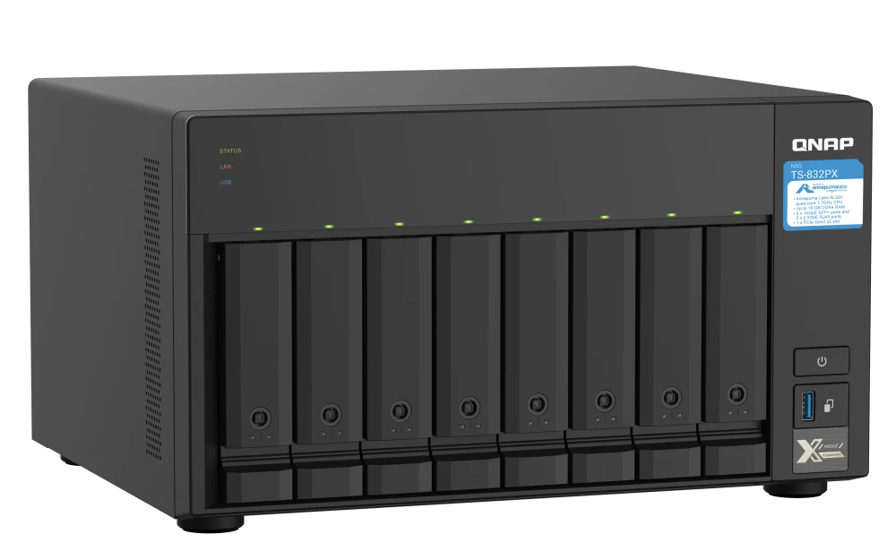 QNAP TS-832PX-4G 8 Bay Tower AnnapurnaLabs Alpine AL324 ARM Cortex-A57 Network Storag (2 Year Warranty)