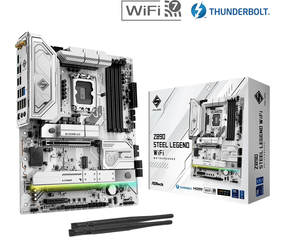 ASRock Z890 STEEL LEGEND (Wi-Fi 7) DDR5 (Intel Core Ultra) Motherboard