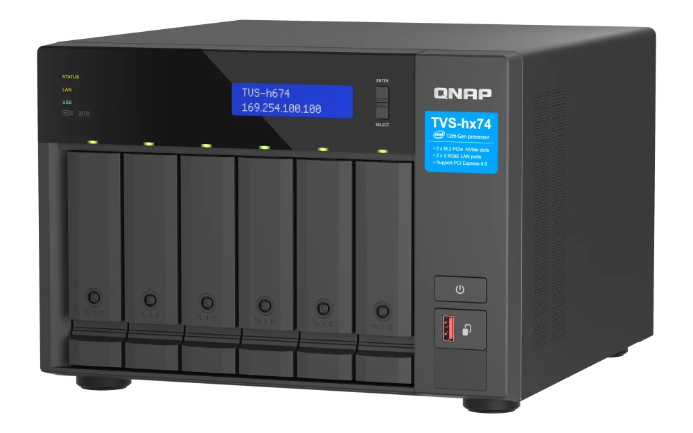 QNAP TVS-h674-i5-32G 6 Bay Tower Intel Core i5-12400 Network Storage (3 Year Warranty)