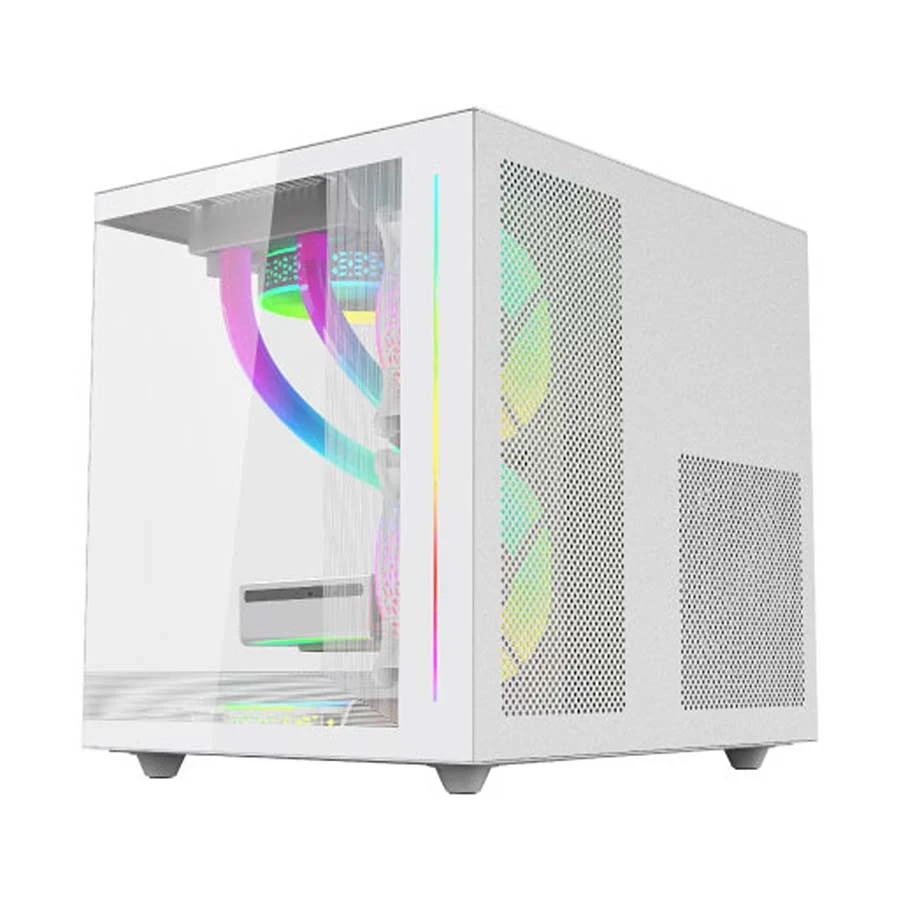 Value Top V900W Mini Tower Micro-ATX White Gaming Desktop Casing