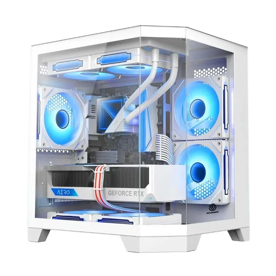 Revenger Air Box Mini Mid Tower White Micro-ATX Gaming Desktop Casing,