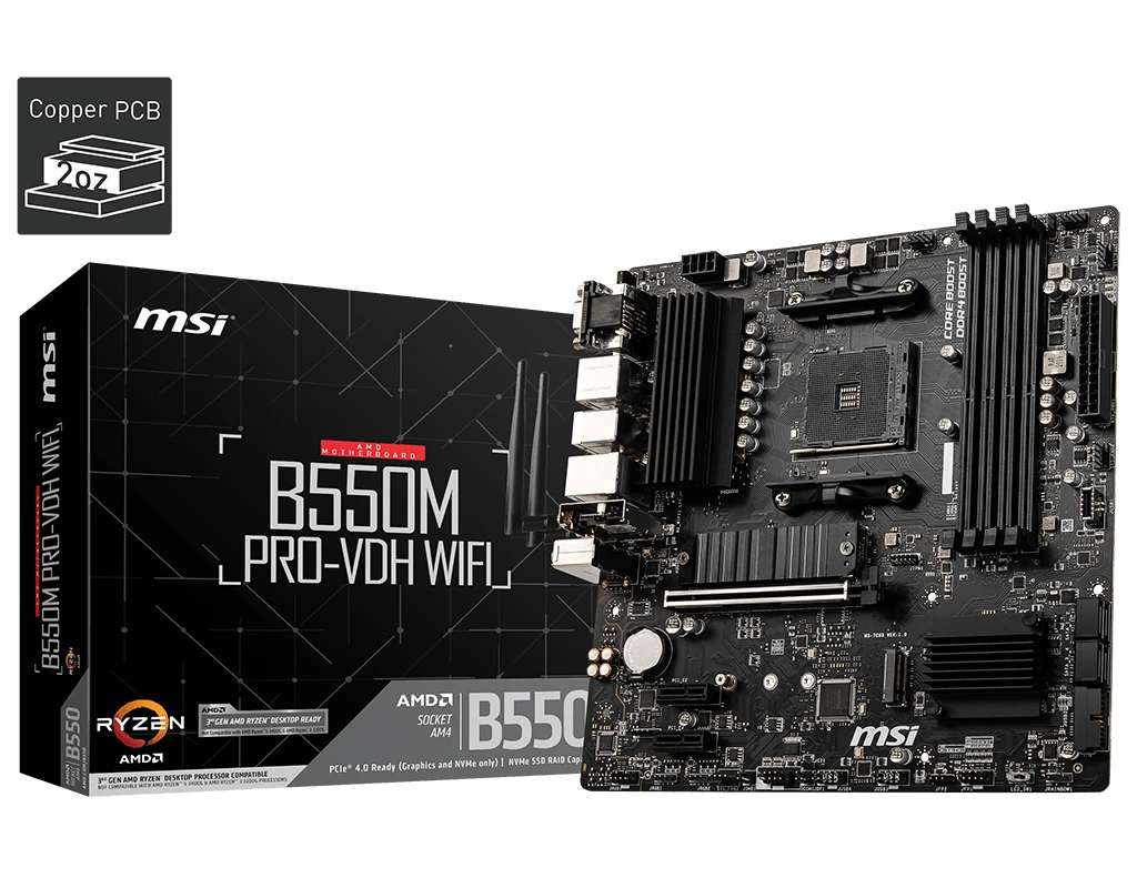 MSI B550M PRO-VDH Wi-Fi AMD Motherboard