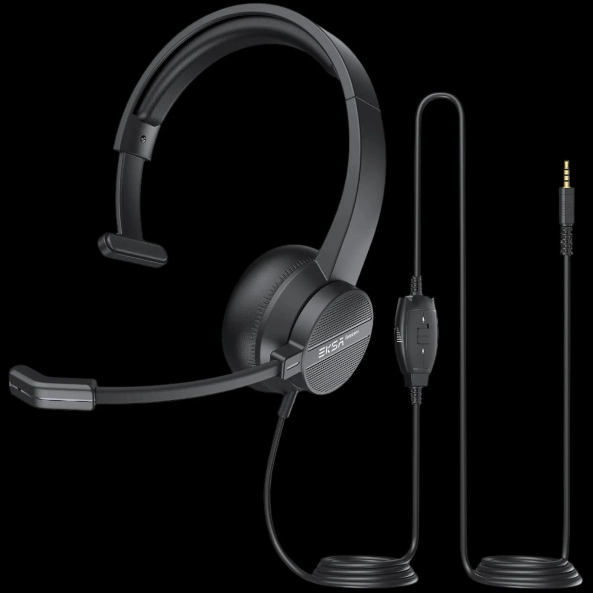 EKSA Telecom H15 Black Wired Over-Ear Professional Mono Headphone