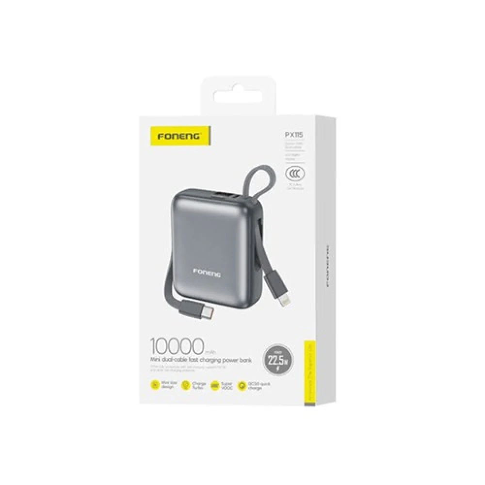 Foneng PX115 10000mAh Mini 22.5W LCD Display Power Bank