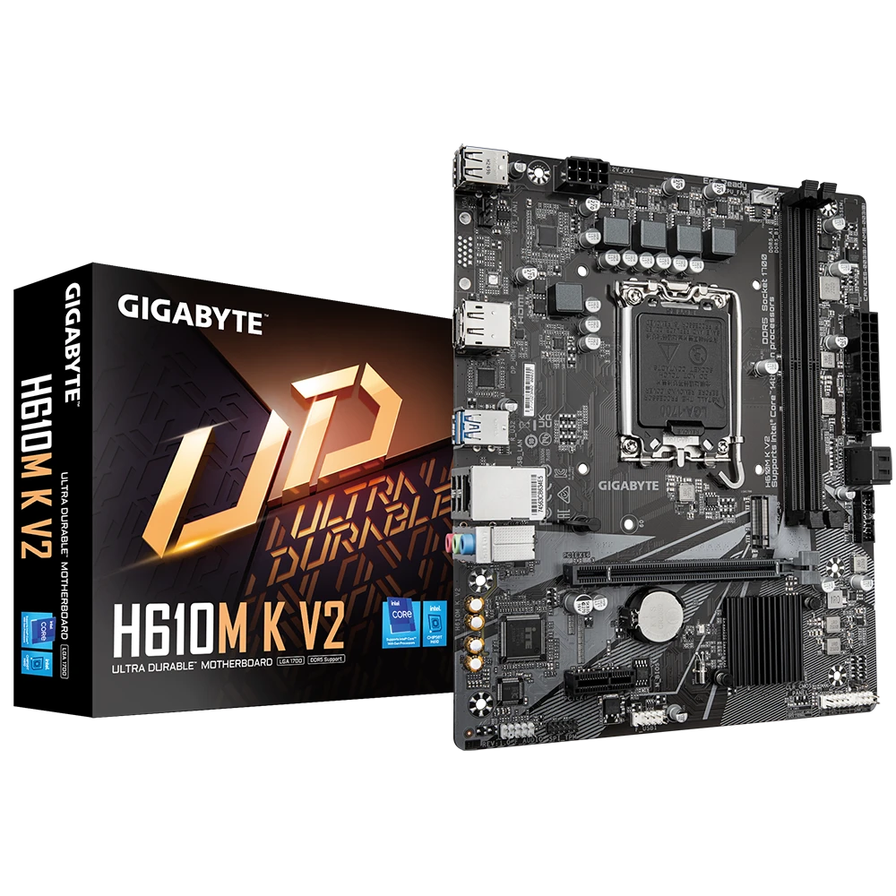 Gigabyte H610M K V2 Intel LGA 1700 12th, 13th & 14th Gen Micro ATX Motherboard