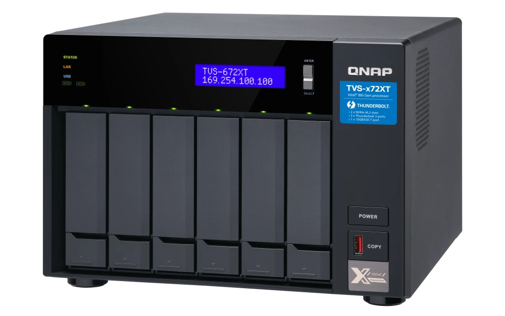 QNAP TVS-672XT-i3-8G 6 Bay Tower Intel Core i3-8100T Network Storage (2 Year Warranty)