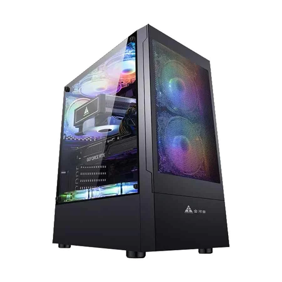 Golden Field N39B Mid Tower Black ATX Gaming Desktop Case with Standard PSU